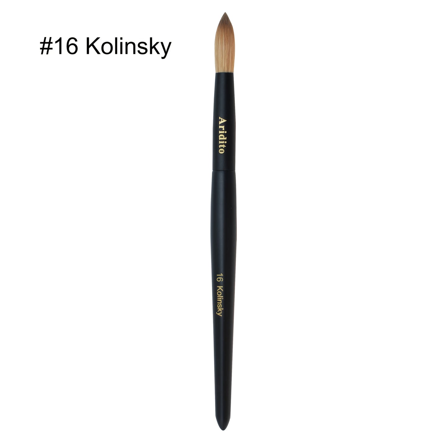 Kolinsky Nail Brush Round Head for Acrylic Extensions – Professional Black Wooden Handle Nail Art Brush with Genuine Kolinsky Hair Bristles