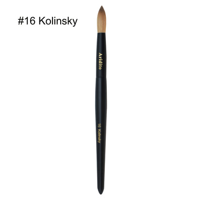 Kolinsky Nail Brush Round Head for Acrylic Extensions – Professional Black Wooden Handle Nail Art Brush with Genuine Kolinsky Hair Bristles