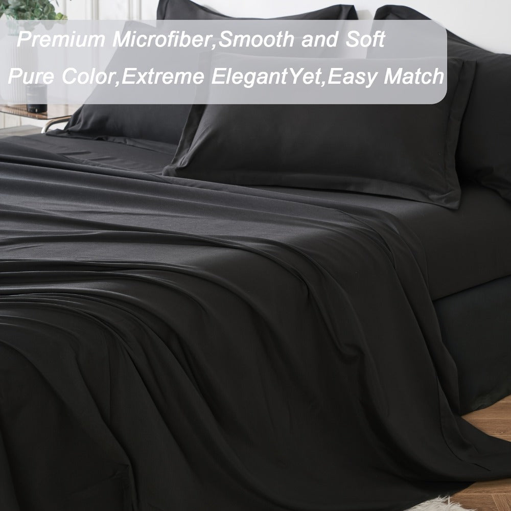 Checkered Microfiber Bed-in-a-Bag Comforter Set with Coordinated Sheets, 16 Color or Code Options and Four Sizes