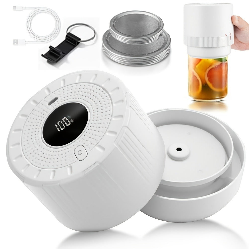 Electric Mason Jar Sealer One-Touch Vacuum Seal - 2025 New Model Jar Sealer Kit with Wide Mouth & Regular Mouth Lids