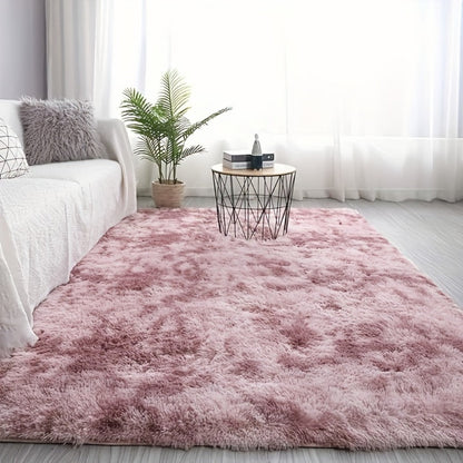 Tie Dye Plush Area Rug – Ultra Soft Thick Fluffy Durable Carpet for Living Room & Bedroom | Easy Care Portable Sofa & Coffee Table Floor Mat