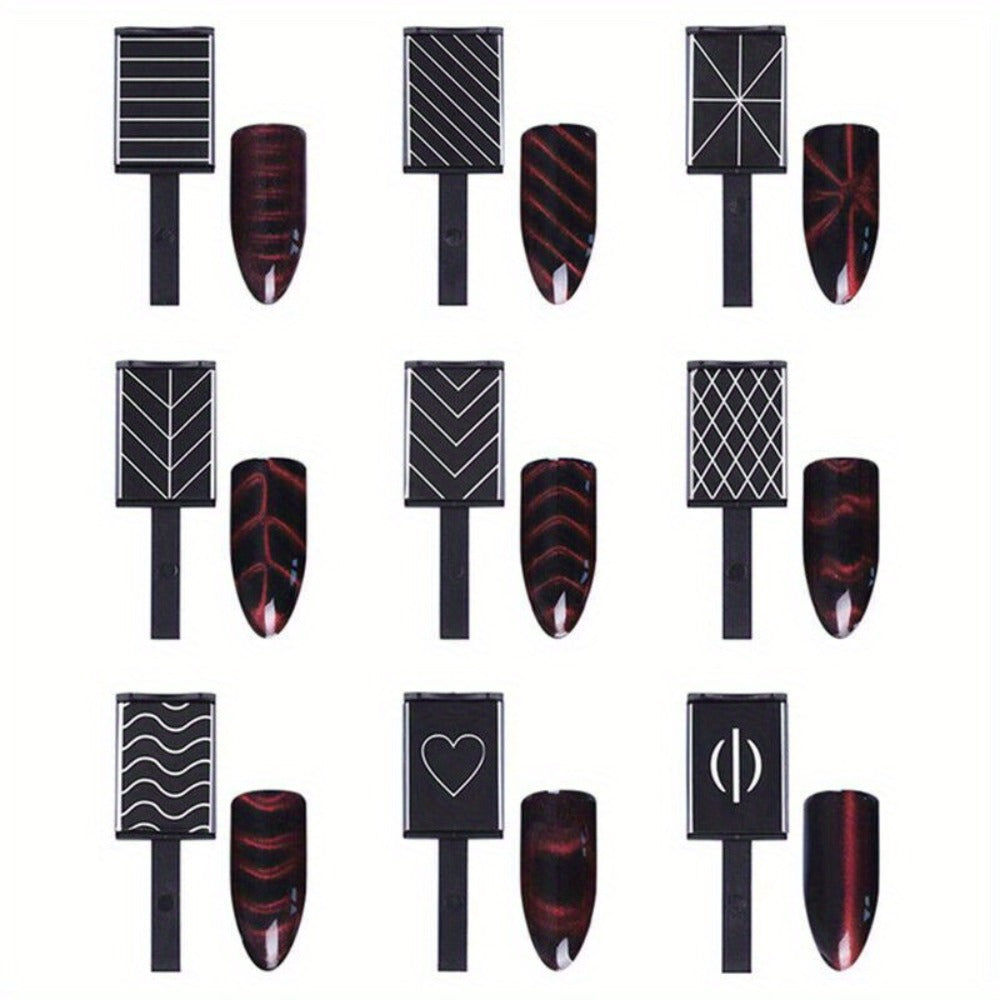 Cat Eye Gel Polish Kit 14Pcs Magnetic UV Nail Polish Set with Magnet Pen, 3D Shimmer Cat Eye Nail Art
