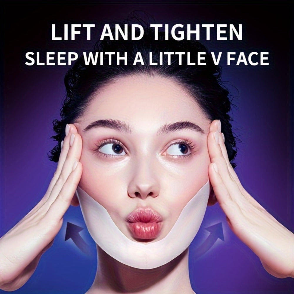 V-Line Face Mask 7 Pieces Hydrogel Chin Lifting & Jawline Contouring – Collagen, Hyaluronic Acid & Coffee Extract Firming Tightening