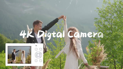 4K Dual Screen Digital Camera 18X Zoom Vlogging Camera with Anti-Shake 64GB Card & 2 Batteries
