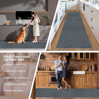 Solid-Color Hallway Runner in Five Neutral Shades with 60 cm Width and Four Listed Lengths