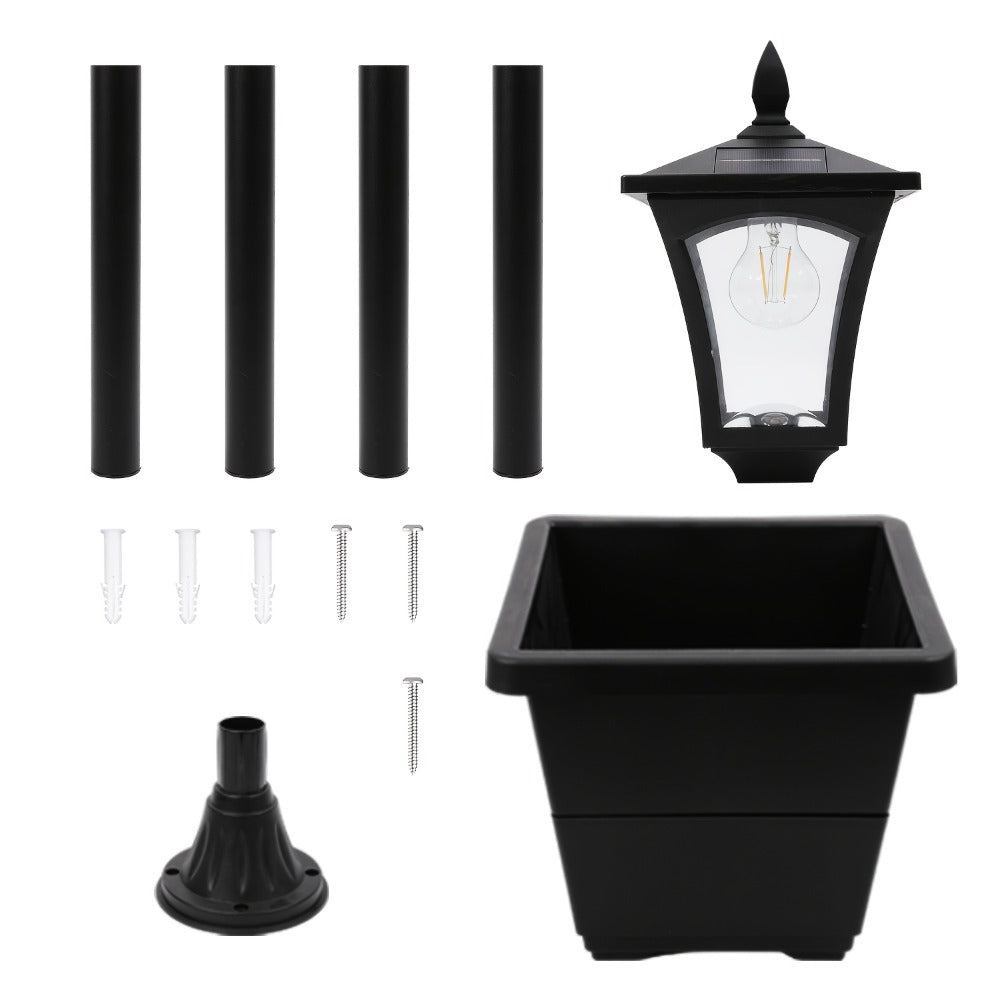 Solar Post Light Outdoor Garden Pathway Lamp 60LM White LED for Entryways, Bedrooms and Living Spaces