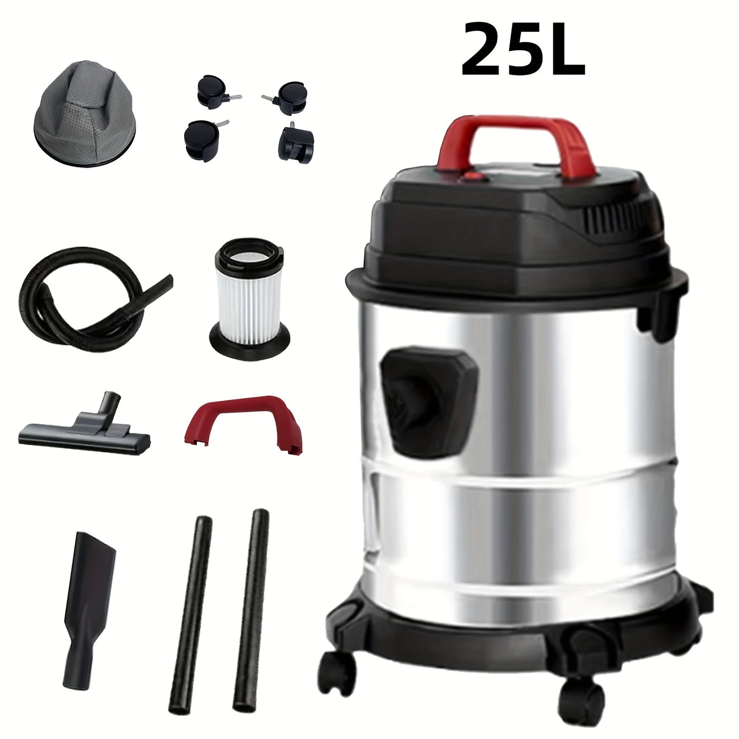 Wet Dry Vacuum Cleaner High-Power Bucket Type 5.28 to 6.6 Gallon Super Suction for Car and Home Dual-Use Cartridge Filter 40dB Quiet Motor
