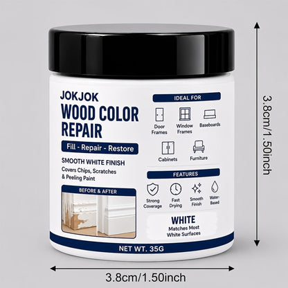 Wood Filler Paste - White Trim for Door Frames, Window Frames, Baseboards & Cabinets - Covers Scratches