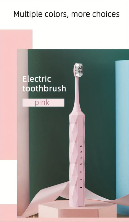 Electric Toothbrush with IPX8 Rating, Five Brush Heads, Metal Handle, USB Charging and Two-Minute Timer