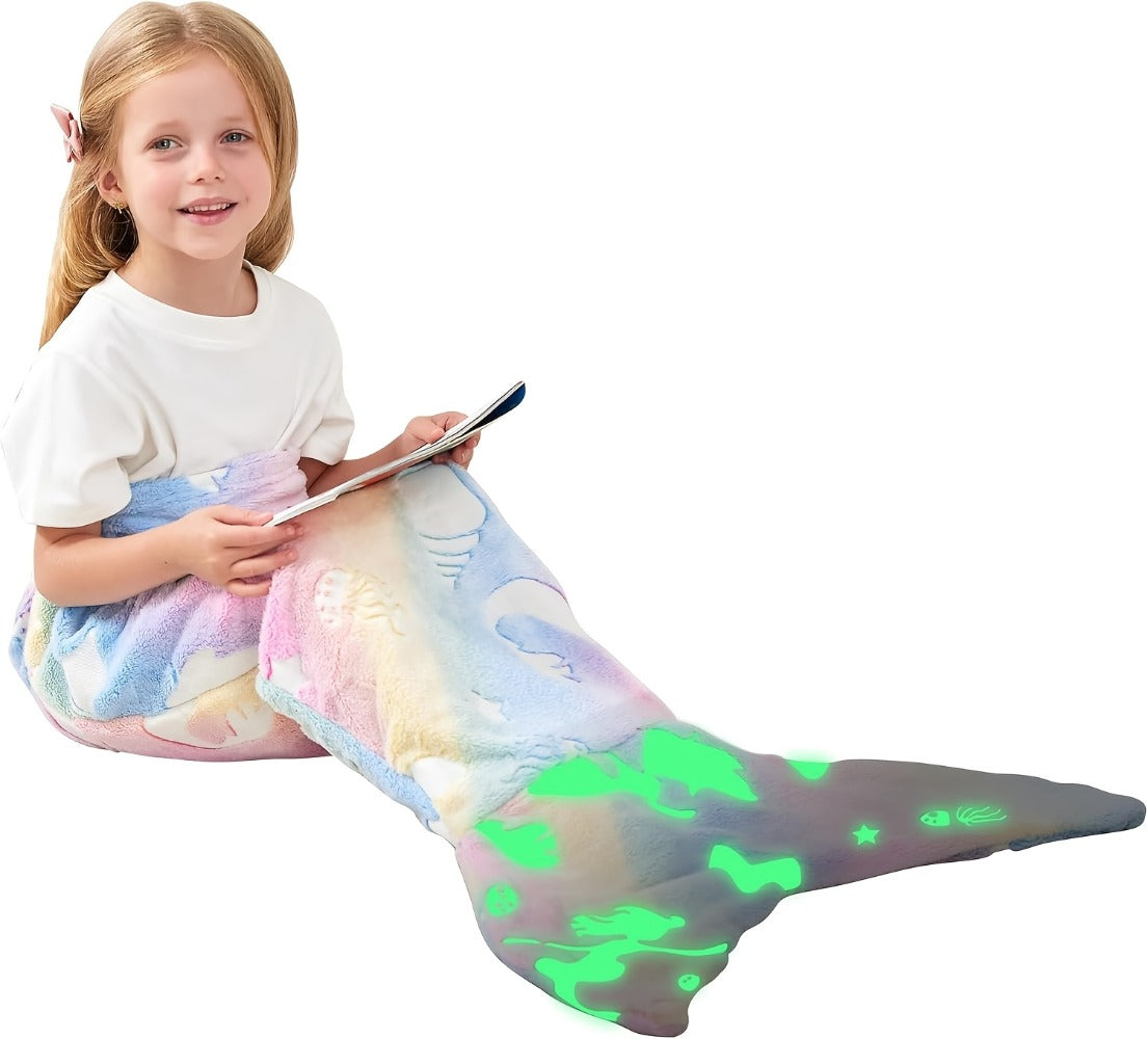 Mermaid Tail Sleeping Bag Blanket for Kids & Adults - Flannel 200GSM Anti-Kick Cozy Bed Cover