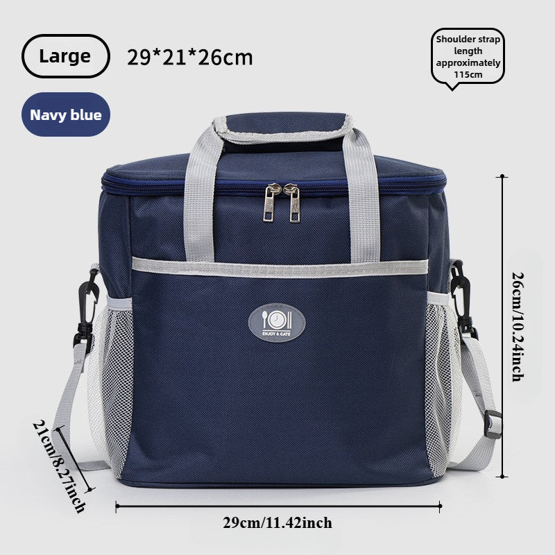 Rectangular Lunch Bag Tote, 29 x 21 x 26cm with Front Pocket, Two Mesh Side Pockets and Four Colors