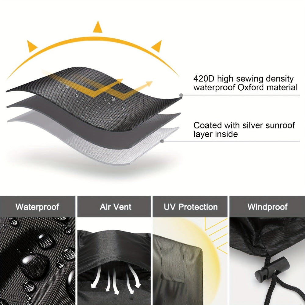 Outdoor AC Cover Heavy Duty Weatherproof Air Conditioner Cover for Outside Units UV Resistant Windproof Snowproof Dustproof with Storage Bag