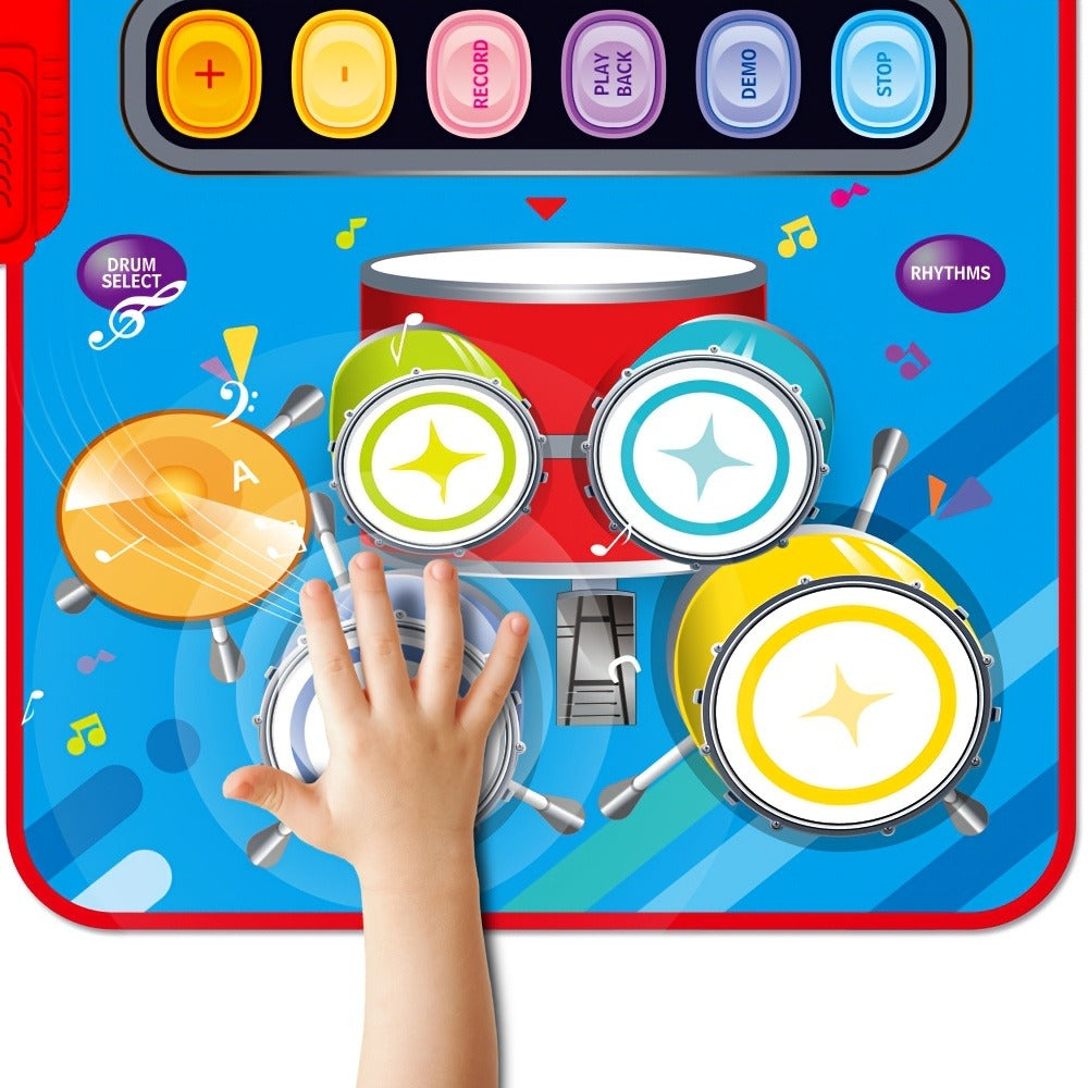 Kids Electronic Drum Music Mat, Multifunctional Musical Toy for Skill Development & Family Bonding