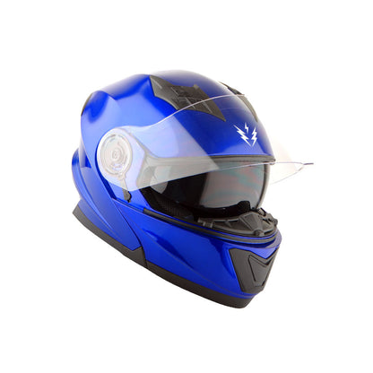 Motorcycle Helmet Modular Flip-Up Design with Dual Visors, Optional Three-Mode LED Tail Light and S-XL Sizes