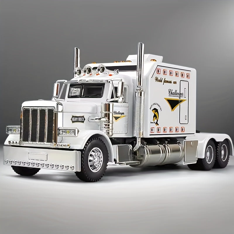 Semi Truck Toy 1:24 Scale Die-Cast Metal Pull-Back Alloy Semi-Trailer Truck with the Listed Color, Size or Set Options for Everyday Use