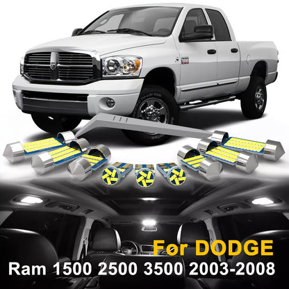 Interior LED Lights Kit for Dodge Ram 1500 2500 3500 – Canbus 6000K Cool White Map Dome Trunk License Plate Bulbs 1994–2023 (13–18 Pcs)
