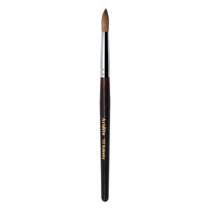 Kolinsky Acrylic Nail Brush Round Head Red Wine Wooden Handle – Professional Brush for Acrylic Extension Nail Art Sculpting & Manicure