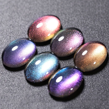 Gel Nail Polish 8-Piece Aurora Magnetic Cat-Eye Set with Black-Crystal Glitter and 3D Light-Shifting Finish for UV/LED Cure