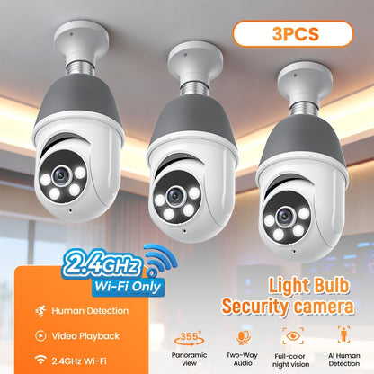 AI Auto Tracking Security Camera 360° Panoramic 1920P, Infrared Night Vision Two-Way Audio 2.4GHz USB Charging
