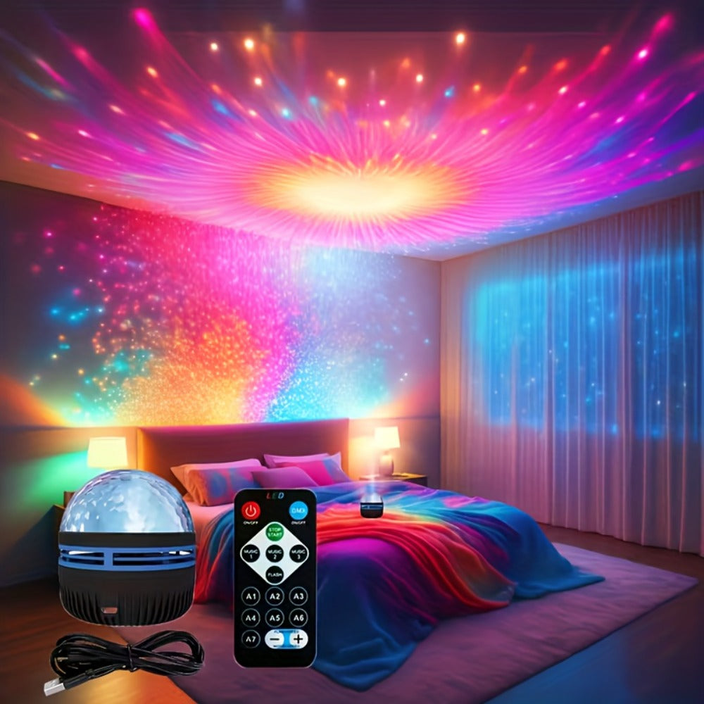 Water Ripple Projection Lamp 3D Dynamic Wave Atmosphere Light, USB Powered, Remote Control