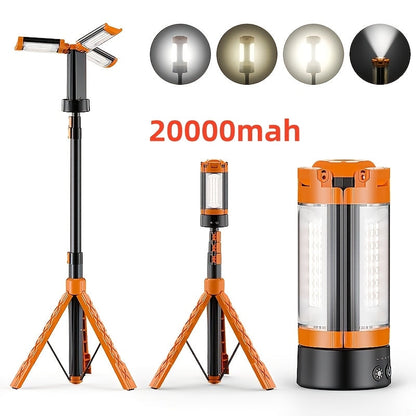 Rechargeable Camping Light with Stand 15000mAh 20000mAh High Capacity LED Tent Lamp – Portable Battery Powered Lantern for Camping Hiking