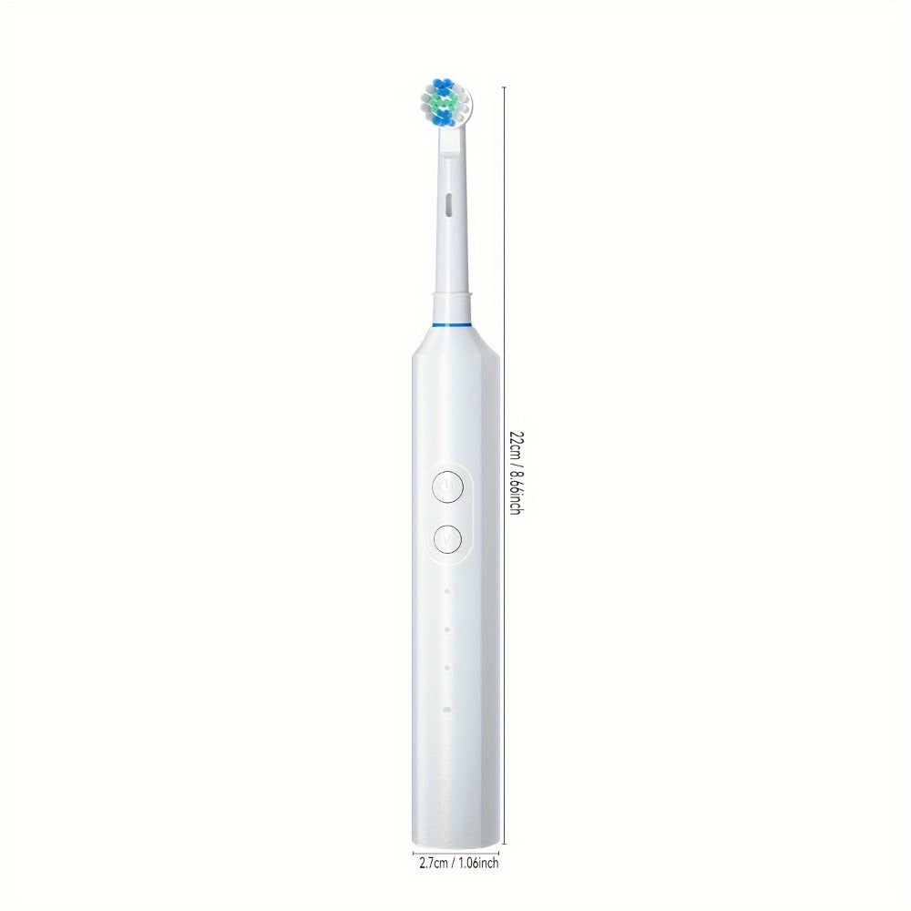 Electric Toothbrush for Adults, Rechargeable 4 Brush Heads 3 Cleaning Modes Smart Timer IPX7 Waterproof USB Quick Charge 600mAh Round Head