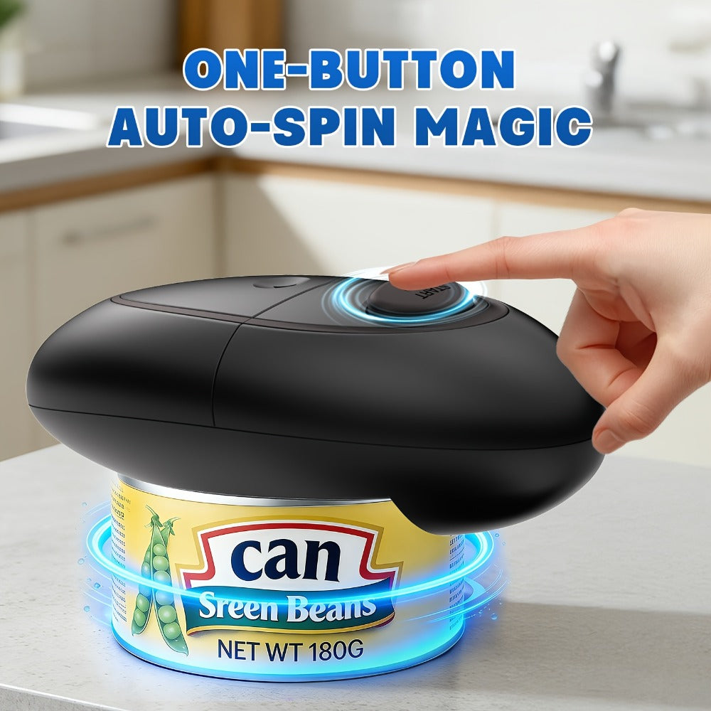 Electric Can Opener One-Touch Automatic – Smooth Edge Battery Operated Handheld Opener for All Can Sizes, Best Kitchen Gadget for Seniors