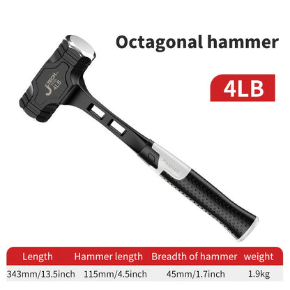 Octagonal Hammer High Carbon Steel Sledge Hammer with Grip Handle for Entryways, Bedrooms and Living Spaces