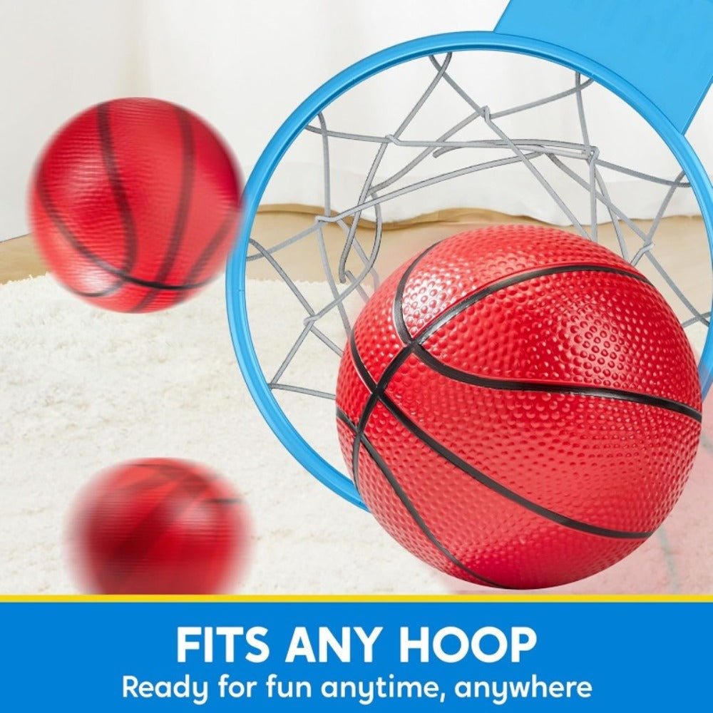 Kids Mini Basketballs Set of 6, 5-Inch Rubber Basketballs with Hand Pump, Perfect for Mini Hoops