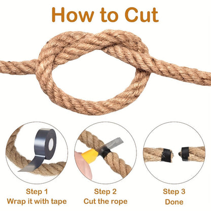 Manila Rope Natural Jute Twisted Hemp Rope for Entryways, Bedrooms and Living Spaces, with the Listed Configuration