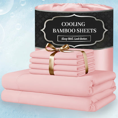 Bed Sheet Set 4-Piece Bamboo-Derived Fabric with Available Extra-Deep Pocket and Eighteen Colors