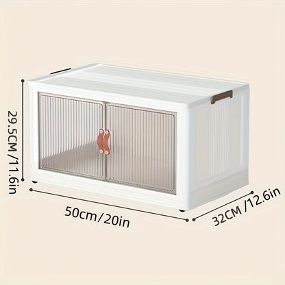 Front-Door Stackable Storage Bin Cabinets with Wheels in One-, Two- or Three-Pack Options for Home Use