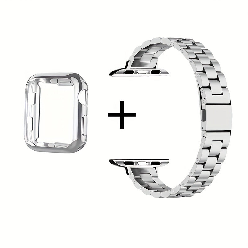 Slim Waist Apple Watch Steel Band & Half Shell Case 3-Piece Set for an Everyday Personal Care Routine
