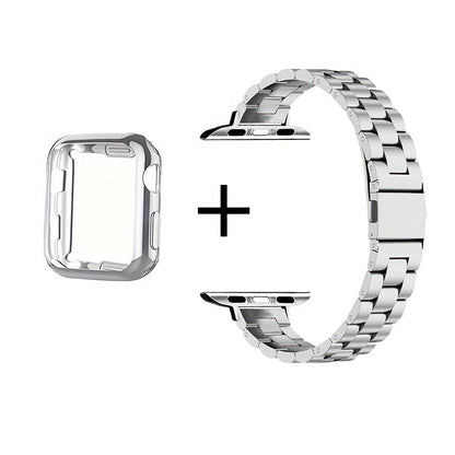 Slim Waist Apple Watch Steel Band & Half Shell Case 3-Piece Set for an Everyday Personal Care Routine