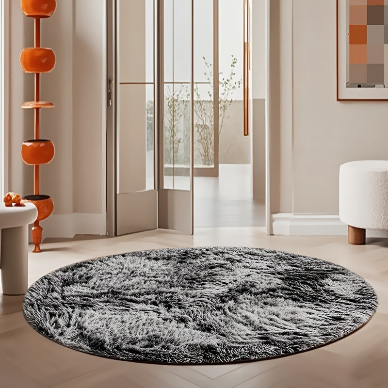 Area Rug Fluffy Faux-Fur Shag in Solid, Tie-Dye and Ombre Colors with Six available Room Sizes