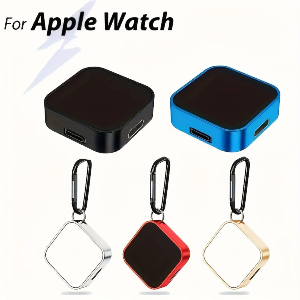 Portable Watch Charging Case with Carabiner, Square Magnetic Cradle and Six Color Checkout Options