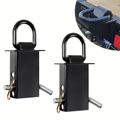 Stake Pocket D-Ring Tie Down 12, 000 lbs Breaking Load Heavy Duty Flatbed Truck Trailer Cargo Anchor – Adjustable 2"x4" Universal Fit