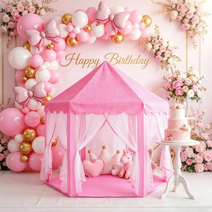 Pink Princess Hexagon Play Tent for Girls Indoor Dream Castle with Gauze with the Listed Color, Size or Set Options for Everyday Use