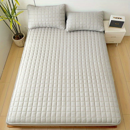 Channel-Quilted Fitted Mattress Protector in Six Colors and Full, Queen or King Size Options