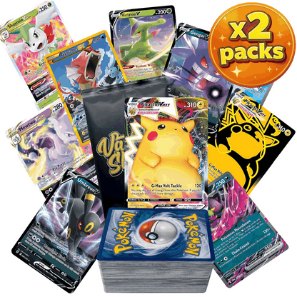 Pokemon Mystery Pack 26 Cards, 1 Hit Card EX GX V VMAX Ultra Rare, 10 Holos & Reverse Holos