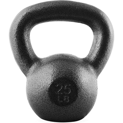 Cast Iron Kettlebell with Wide Flat Base – Hammerstone Painted, Anti-Corrosion, Smooth Grip Handle for Strength Training, Full Body Workout