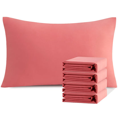 Pillowcases 4 Pack Queen 20x30 – Brushed Microfiber Soft Wrinkle-Free Fade-Resistant Envelope Closure Solid Color 32 Colors