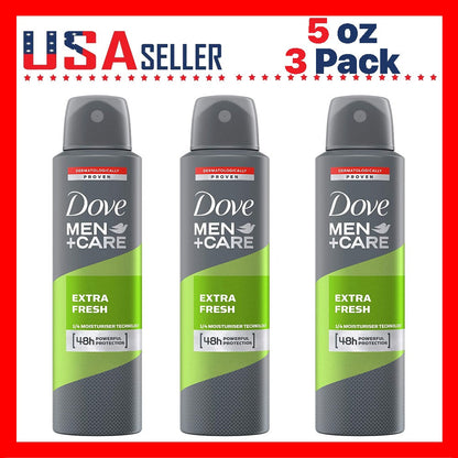 Dove Men+Care Extra Fresh Antiperspirant Spray, 150 ml Cans with Three-Pack or Six-Pack Checkout Options