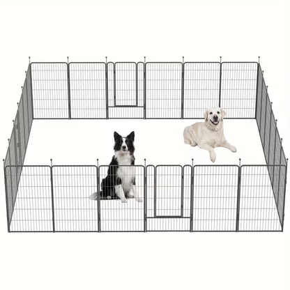 Outdoor Dog Enclosure Fence Panels – 32" Heavy Duty Hammer Design Dog Playpen, Expandable Garden Barrier for Small to Medium Dogs