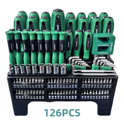 Precision Screwdriver Set Magnetic Insulated – 10/100/126/132 Piece Hex Bit Kit for Electronics Phone Auto Repair DIY with Organized Storage