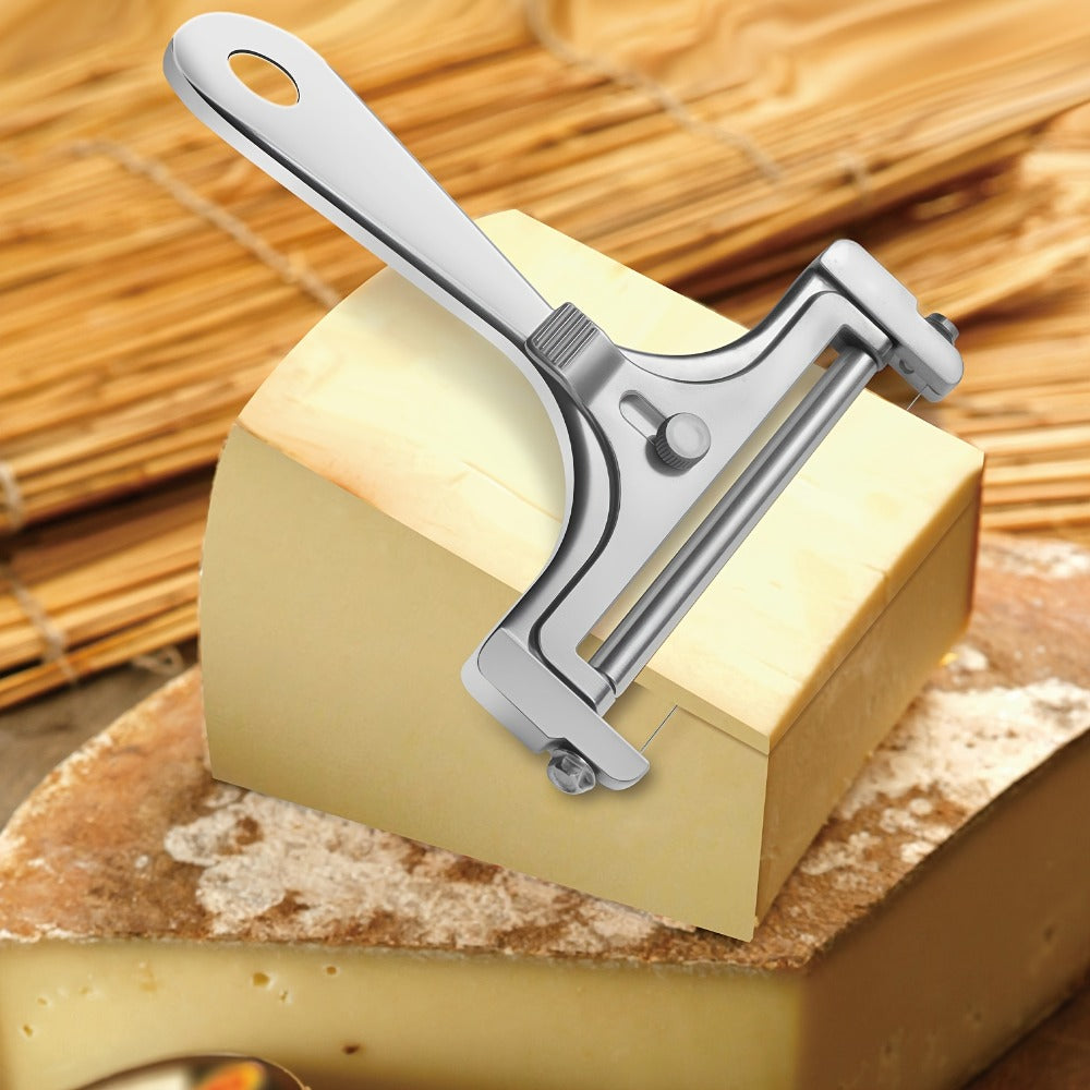 Cheese Slicer Adjustable Thickness 2-Pack, Stainless Steel Wire Cheese Cutter for Hard & Cheese