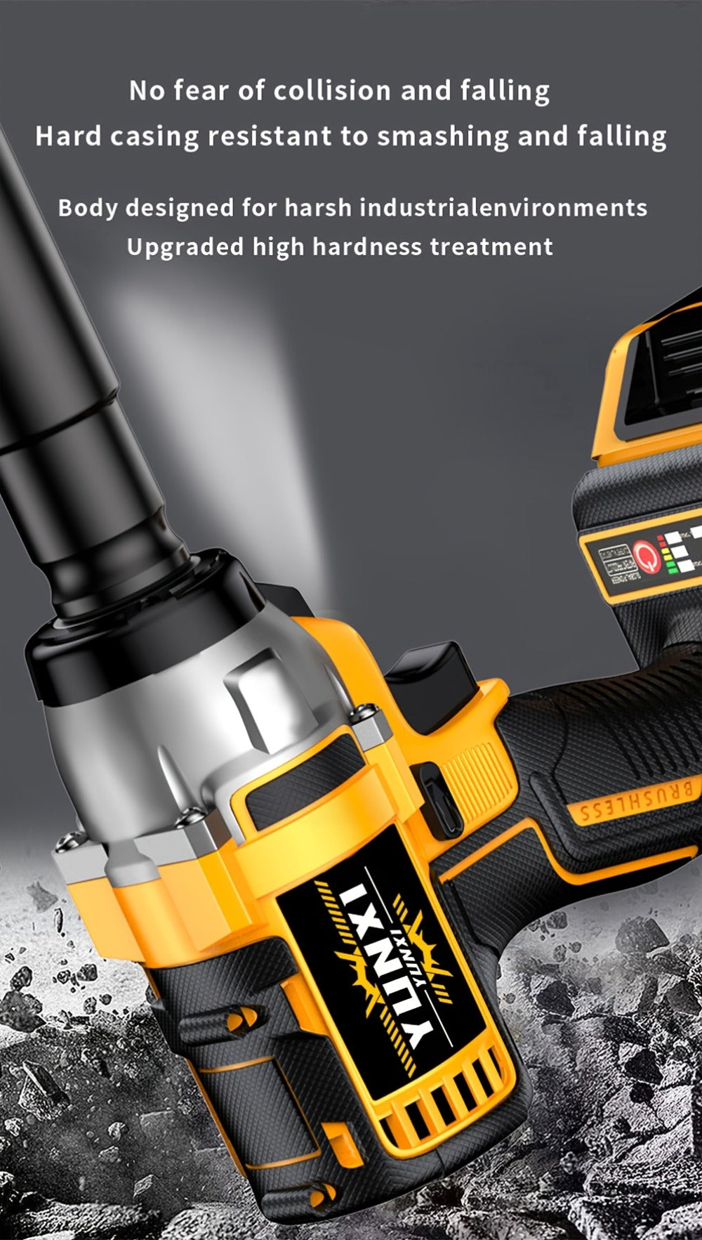 Cordless Impact Wrench 21V Brushless Electric Drill Set with 4000mAh Battery, Toolbox & Full Accessories