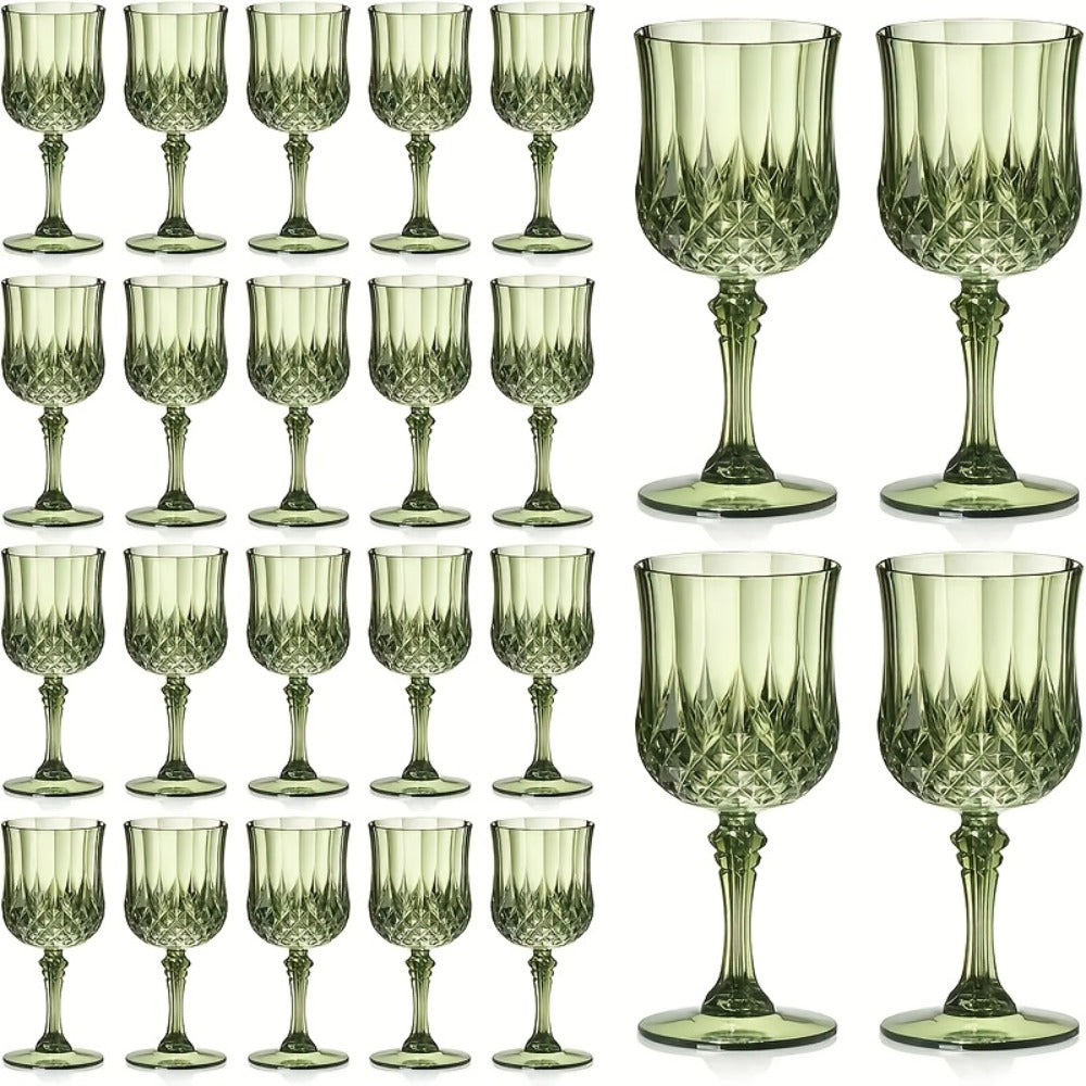 Plastic Wine Glasses 24 Pack 7oz for Home Cooking, Dining and Outdoor Meals, with the Listed Configuration