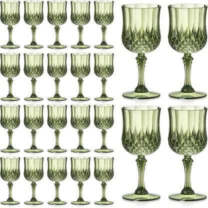 Plastic Wine Glasses 24 Pack 7oz for Home Cooking, Dining and Outdoor Meals, with the Listed Configuration