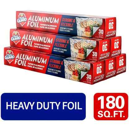 Aluminum Foil Roll 12 Inch Wide Restaurant Grade, Food Safe Disposable Wrapping for Burritos, Hot Dogs & Sandwiches